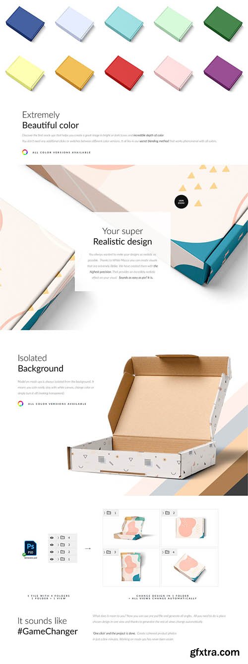 CreativeMarket - Mailing Box 4x Mock-ups 6643185