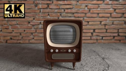 Videohive - Old Tv Turn On And Off With Green Screen In An Empty Room - 27458991 - 27458991