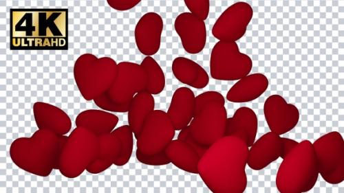 Videohive - 3D Hearts Transition With Transparent Background Alpha Channel 4K - 30164589 - 30164589