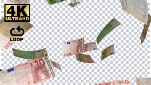 Videohive - Falling Euro Banknotes With Alpha Channel In 4K Loopable Money Transparent Background - 30164591 - 30164591