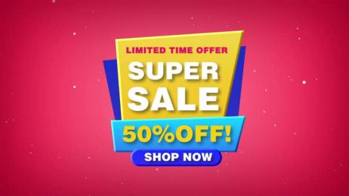 Videohive - Super Sale Shop Now 50% Off Limited Time Offer 4k 60fps Looped - 31696442 - 31696442