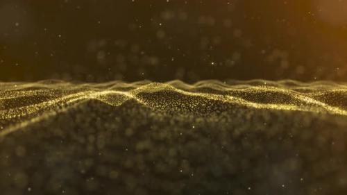 Videohive - Beautiful Golden Stars Ocean Waving - 31884361 - 31884361