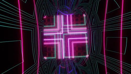 Videohive - Vj Loop Abstract Surreal Psychedelic Rotating Neon Background 02 - 35360183 - 35360183