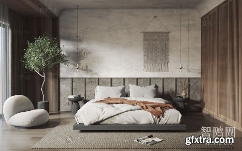 Wabi-Sabi-style bedroom 03