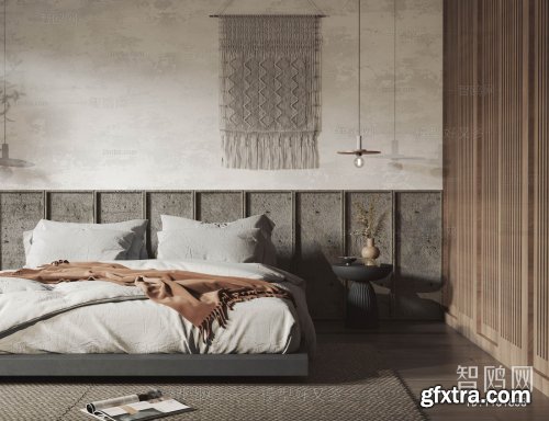 Wabi-Sabi-style bedroom 03