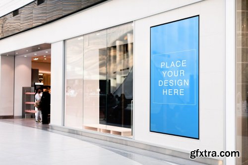 Brand Store Window Screen Banner Mock-Up