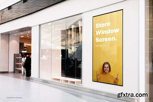 Brand Store Window Screen Banner Mock-Up