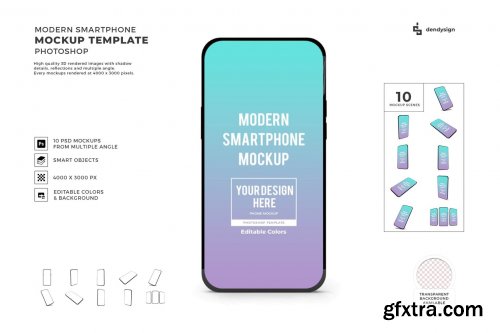 Modern Smartphone Mockup Template Set