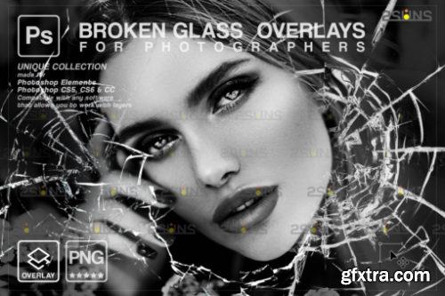 Broken Glass Photoshop Overlay Bundle