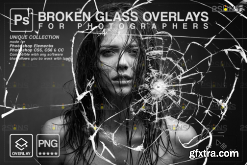 Broken Glass Photoshop Overlay Bundle