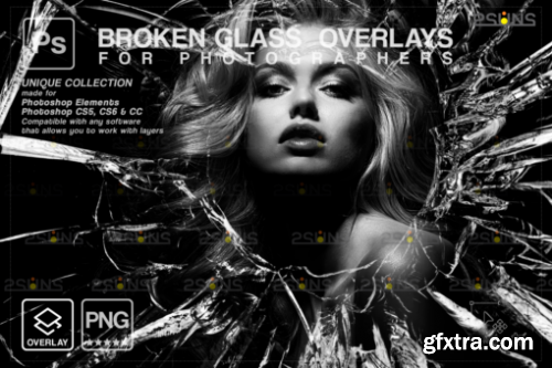 Broken Glass Photoshop Overlay Bundle