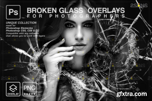 Broken Glass Photoshop Overlay Bundle