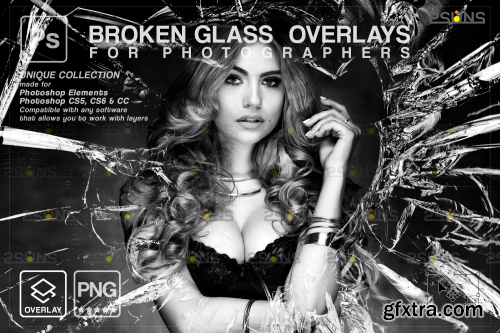 Broken Glass Photoshop Overlay Bundle