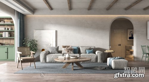 Wabi-Sabi-style living room 