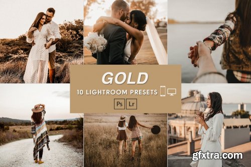 10 Gold Brown Desktop & Mobile Lightroom Presets