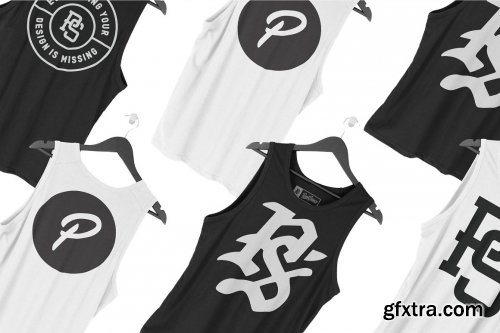 CreativeMarket - Hanging Men's Tank Top Mockups 3430790