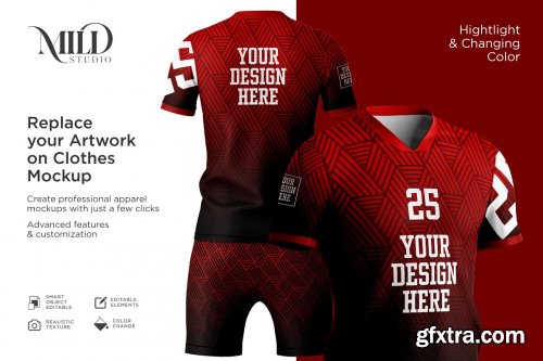 CreativeMarket - Set of Soccer Kit Jersey Mockup 6509446