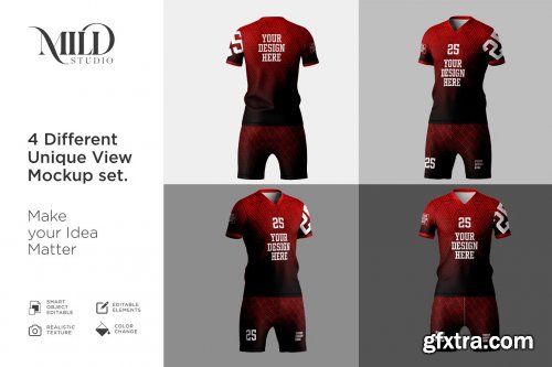 CreativeMarket - Set of Soccer Kit Jersey Mockup 6509446