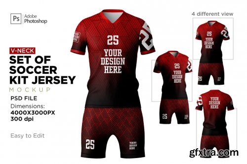 CreativeMarket - Set of Soccer Kit Jersey Mockup 6509446