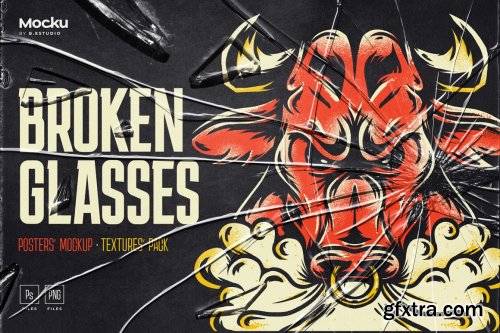 CreativeMarket - Broken glasses mockups 6527382