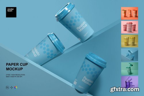 CreativeMarket - Paper Cup Mockup Set 6676518