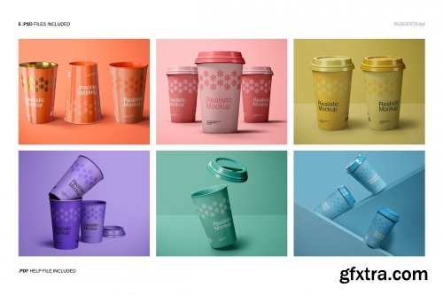 CreativeMarket - Paper Cup Mockup Set 6676518