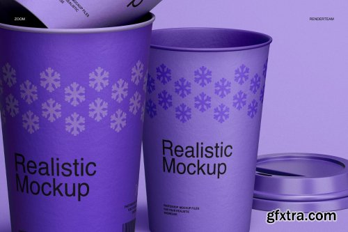 CreativeMarket - Paper Cup Mockup Set 6676518