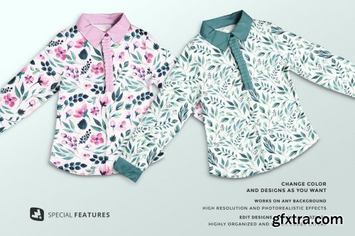 CreativeMarket - Women's Full Sleeve Blouse Mockup 5248494