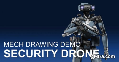 Mech Drawing Demo: Security Drone