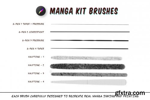 CreativeMarket - Manga Procreate Brushes & Anime Pens 5387184