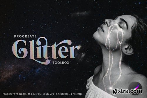 CreativeMarket - Procreate Glitter Toolbox: Brush Kit 6381131