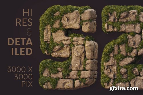 CreativeMarket - Stone Wall - 3D Lettering 6726302