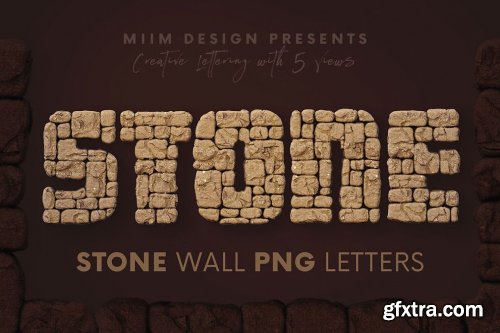 CreativeMarket - Stone Wall - 3D Lettering 6726302