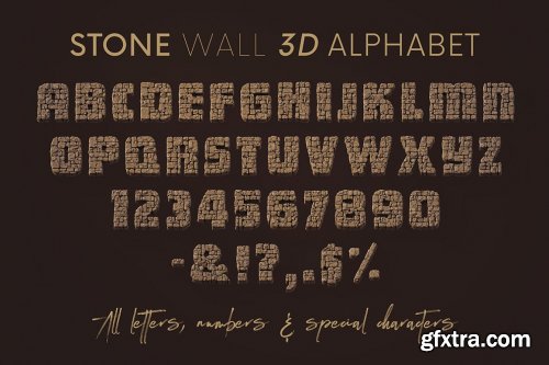 CreativeMarket - Stone Wall - 3D Lettering 6726302