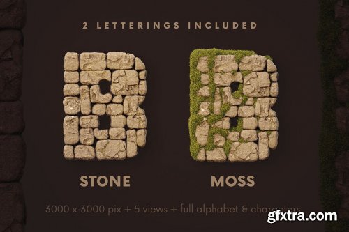 CreativeMarket - Stone Wall - 3D Lettering 6726302