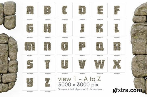 CreativeMarket - Stone Wall - 3D Lettering 6726302