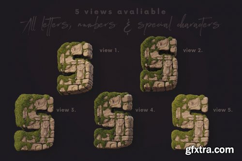 CreativeMarket - Stone Wall - 3D Lettering 6726302