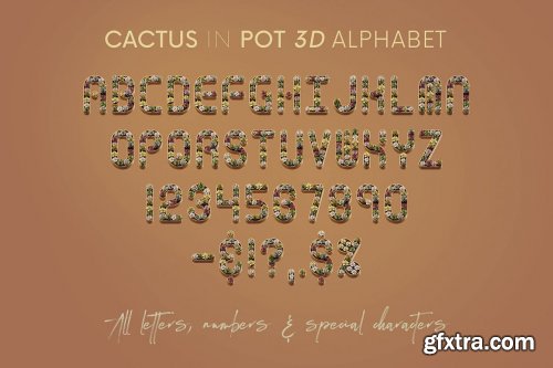 CreativeMarket - Cactus In Pot - 3D Lettering 6724335