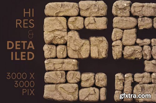 CreativeMarket - Stone Wall - 3D Lettering 6724311