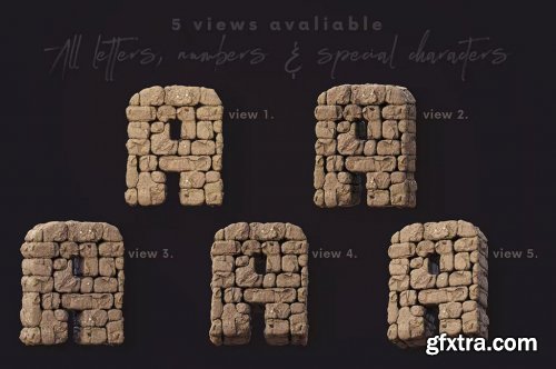 CreativeMarket - Stone Wall - 3D Lettering 6724311