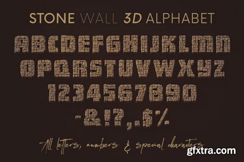 CreativeMarket - Stone Wall - 3D Lettering 6724311