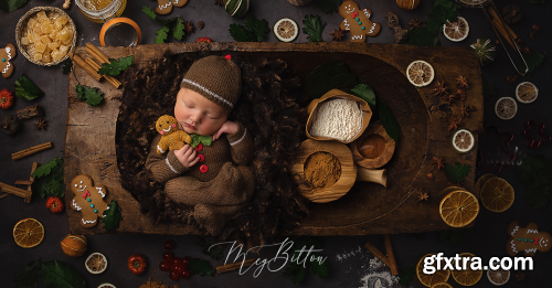 Meg Bitton - Gingerbread Baby Digital Background