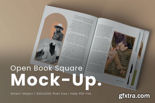 Open Book Square Mockup