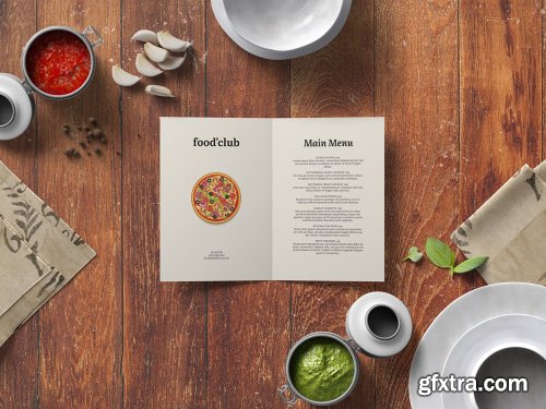 A5 Bi-Fold Brochure Mockup — Kitchen Set 3