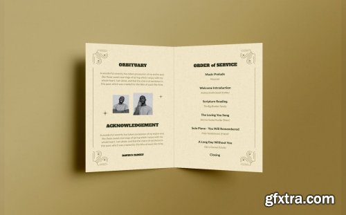 Funeral Program Brochure Template - Retro