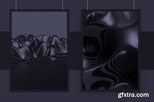 3D Abstract Wavy Lines Background