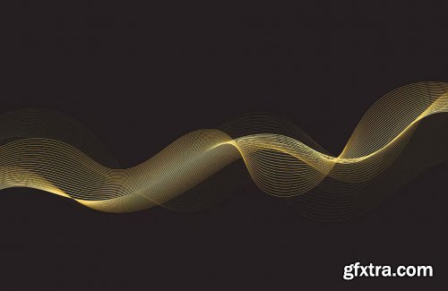 Gold Grid Waves Vector Backgrounds