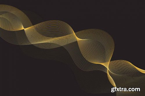 Gold Grid Waves Vector Backgrounds