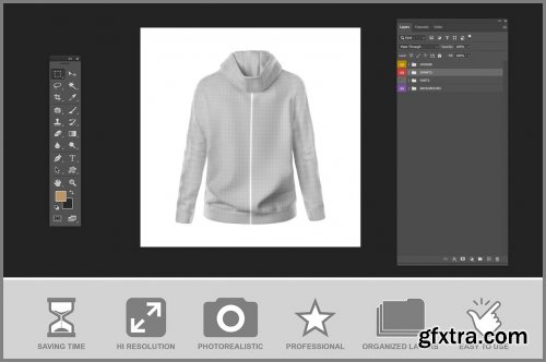 Woman's Hoodie Mockup - Back View