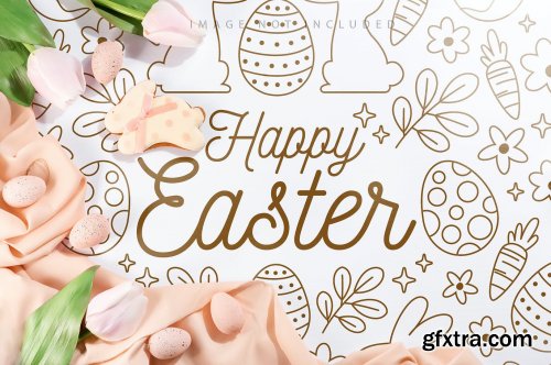  Easter textile cards Mockup